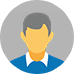 Person wearing blue shirt with yellow award ribbon in circular gray frame
